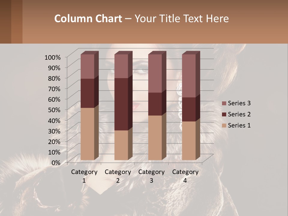 A Woman In A Fur Coat With A Red Lipstick PowerPoint Template