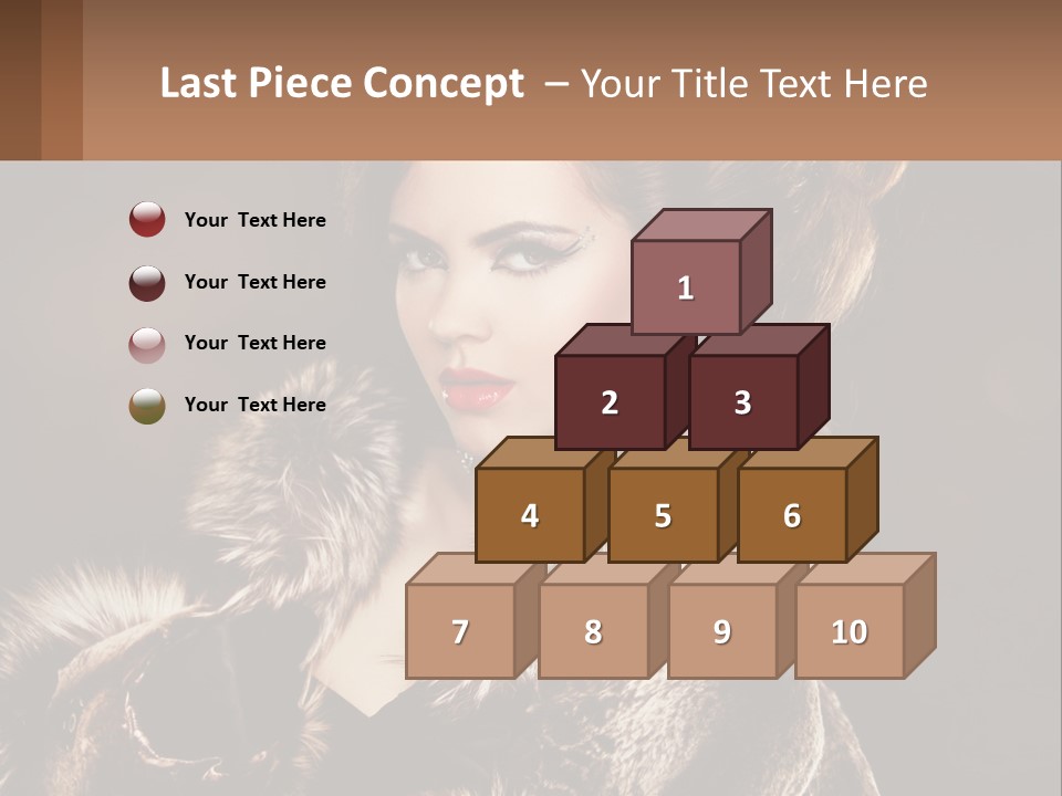 A Woman In A Fur Coat With A Red Lipstick PowerPoint Template