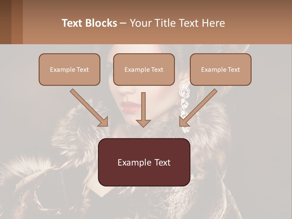 A Woman In A Fur Coat With A Red Lipstick PowerPoint Template