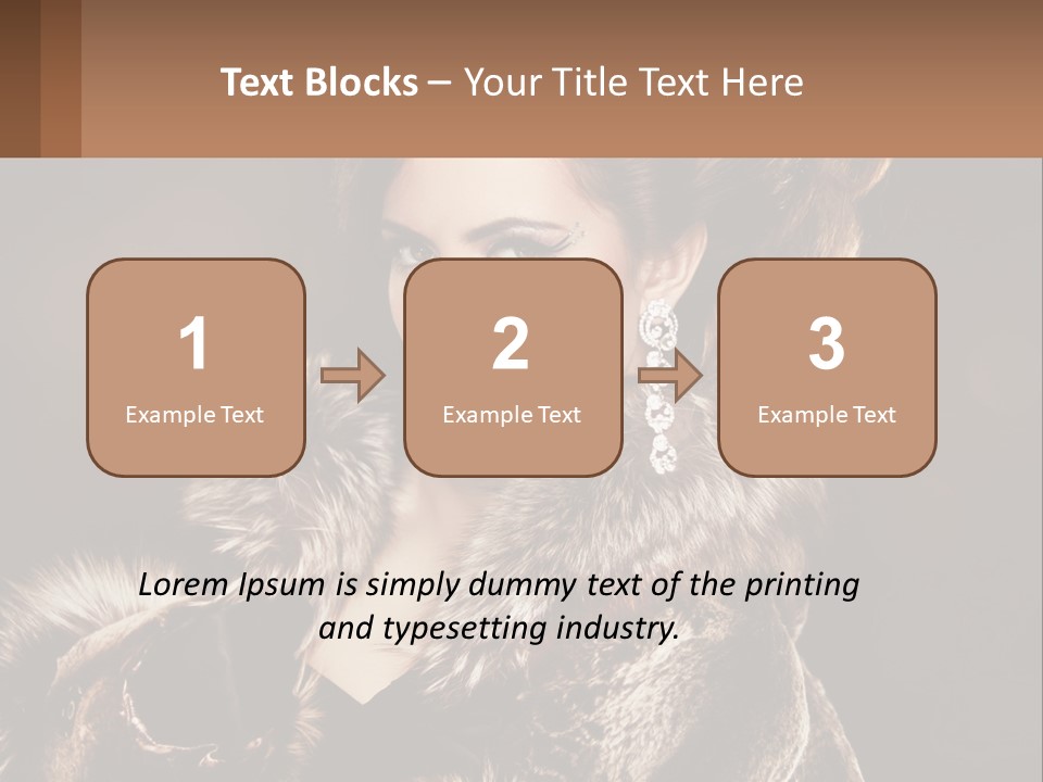 A Woman In A Fur Coat With A Red Lipstick PowerPoint Template