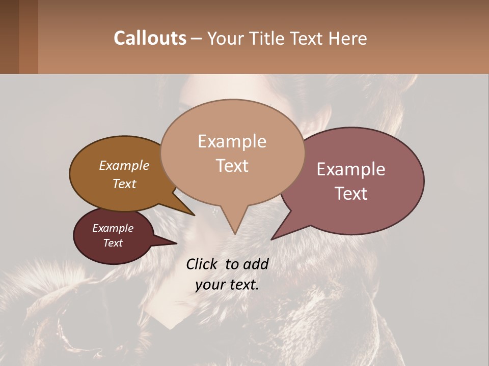 A Woman In A Fur Coat With A Red Lipstick PowerPoint Template