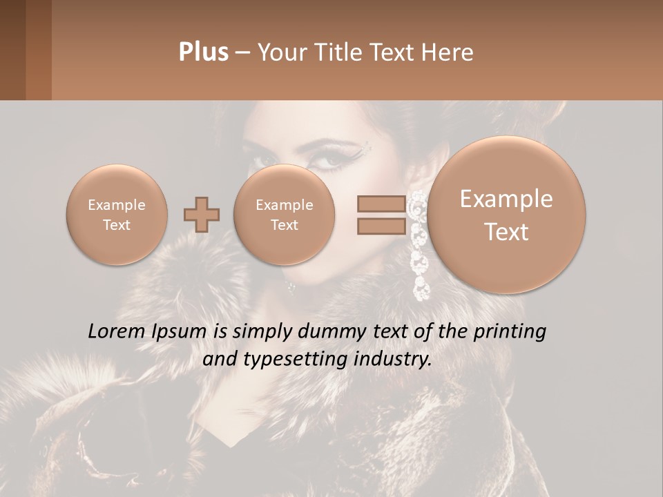 A Woman In A Fur Coat With A Red Lipstick PowerPoint Template