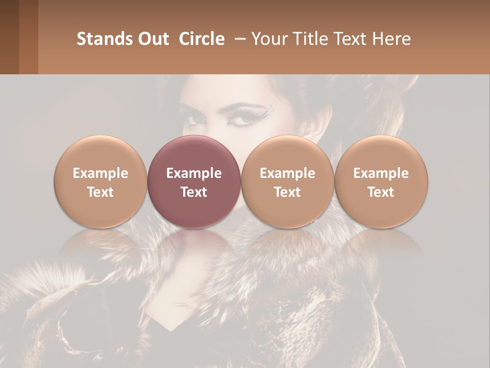 A Woman In A Fur Coat With A Red Lipstick PowerPoint Template