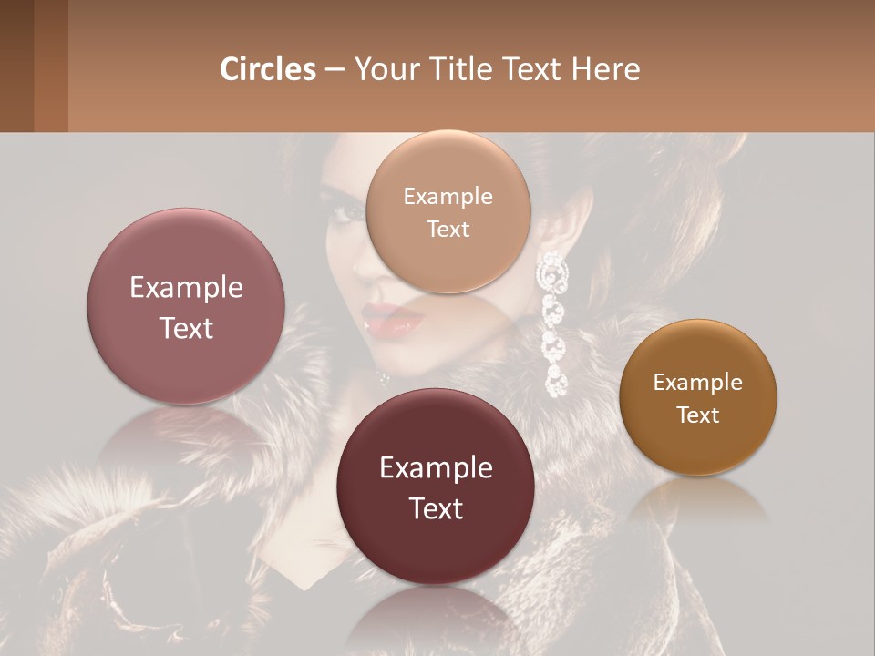 A Woman In A Fur Coat With A Red Lipstick PowerPoint Template