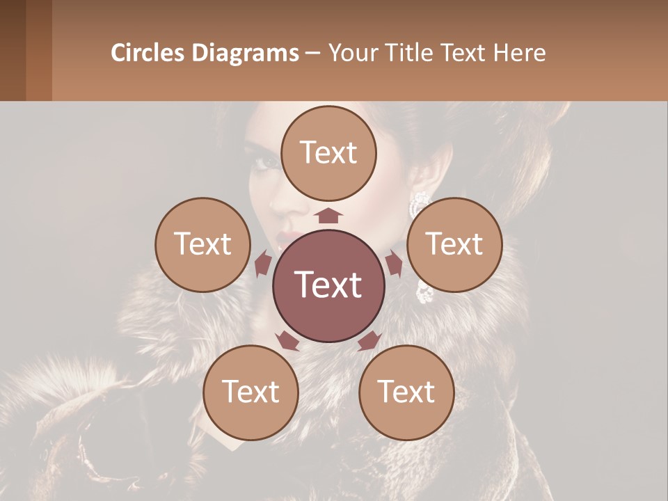 A Woman In A Fur Coat With A Red Lipstick PowerPoint Template