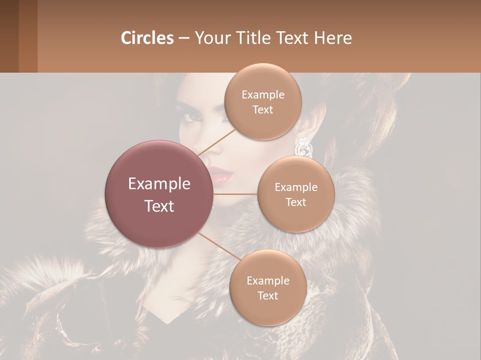 A Woman In A Fur Coat With A Red Lipstick PowerPoint Template