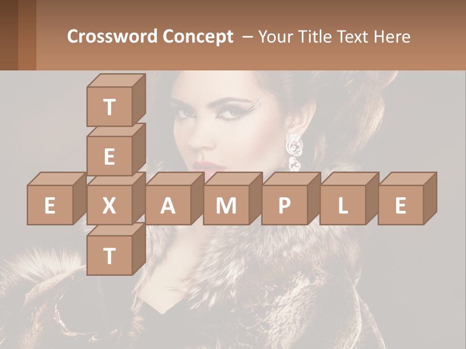 A Woman In A Fur Coat With A Red Lipstick PowerPoint Template