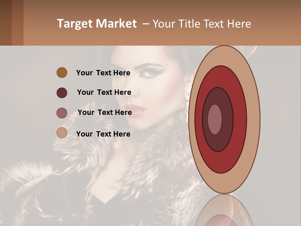A Woman In A Fur Coat With A Red Lipstick PowerPoint Template
