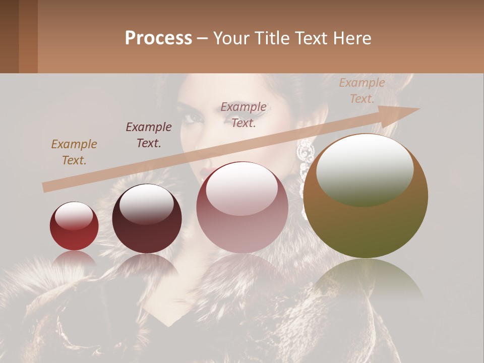 A Woman In A Fur Coat With A Red Lipstick PowerPoint Template