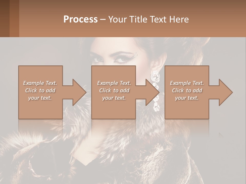 A Woman In A Fur Coat With A Red Lipstick PowerPoint Template