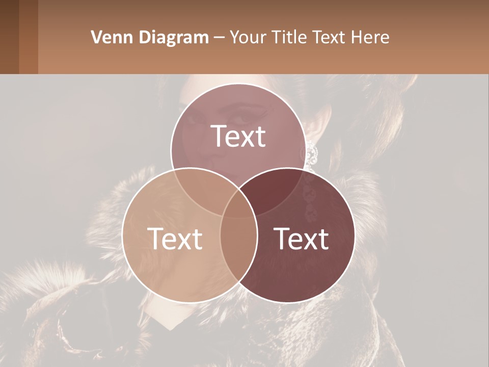 A Woman In A Fur Coat With A Red Lipstick PowerPoint Template