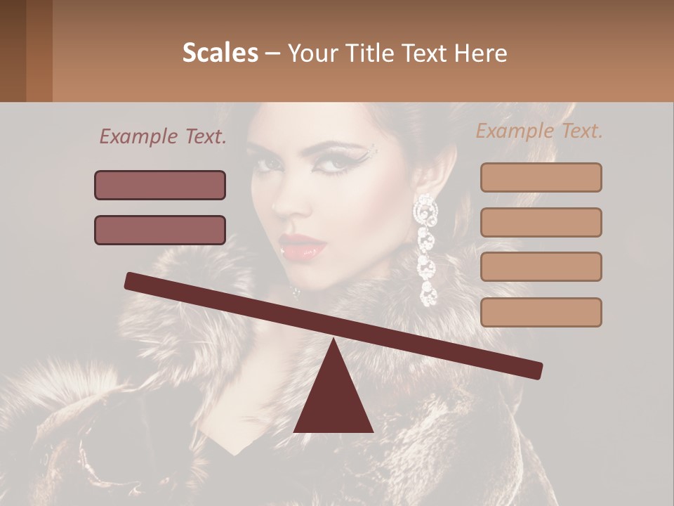 A Woman In A Fur Coat With A Red Lipstick PowerPoint Template