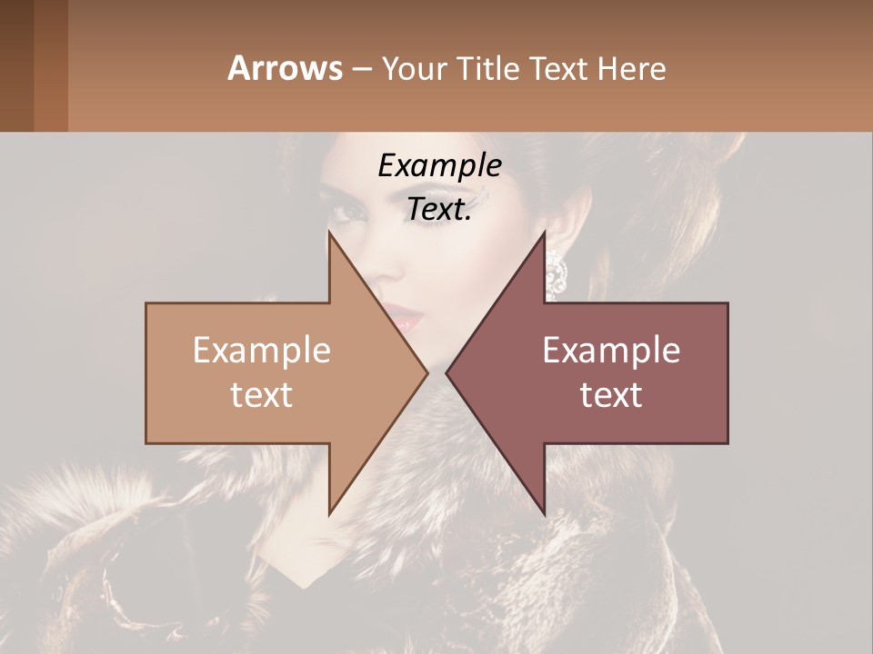 A Woman In A Fur Coat With A Red Lipstick PowerPoint Template