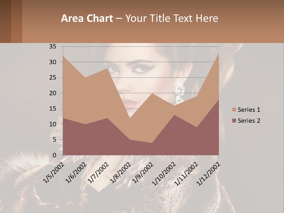A Woman In A Fur Coat With A Red Lipstick PowerPoint Template