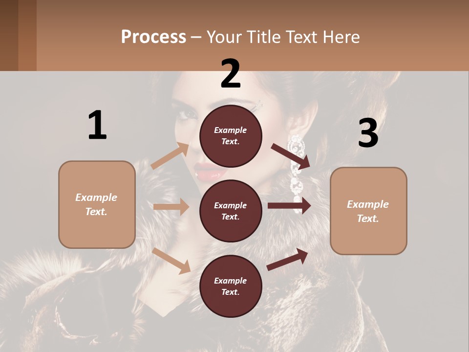 A Woman In A Fur Coat With A Red Lipstick PowerPoint Template