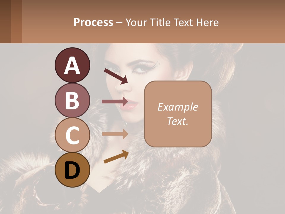 A Woman In A Fur Coat With A Red Lipstick PowerPoint Template