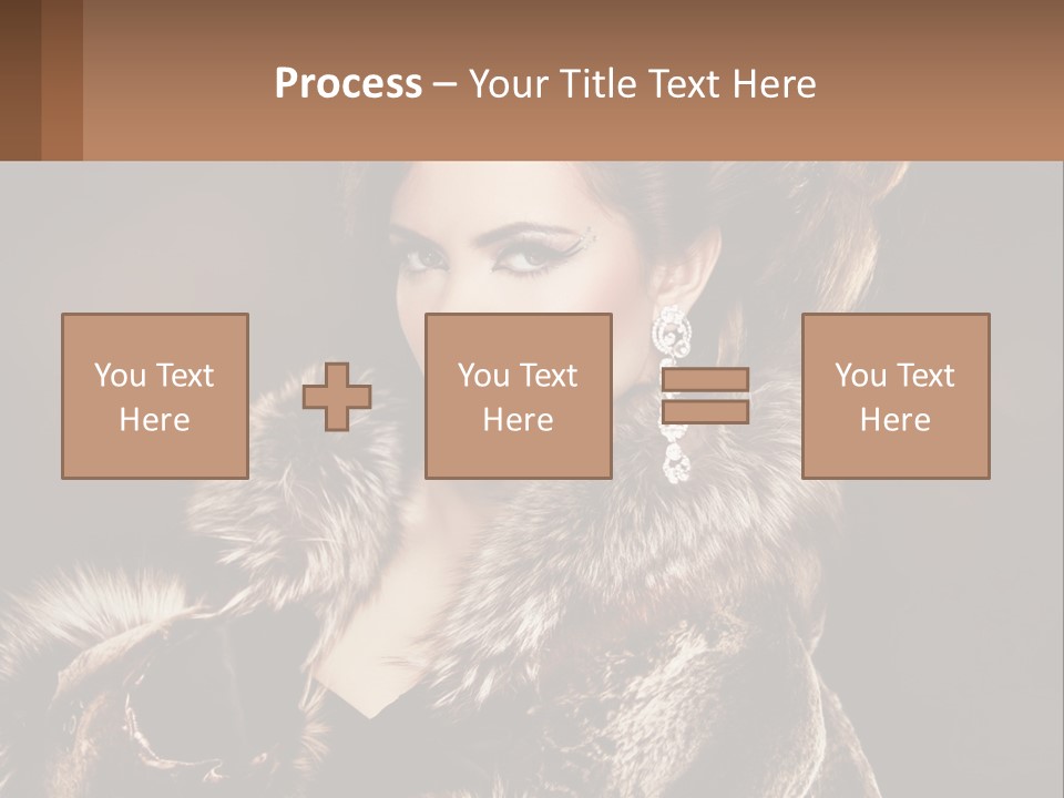 A Woman In A Fur Coat With A Red Lipstick PowerPoint Template