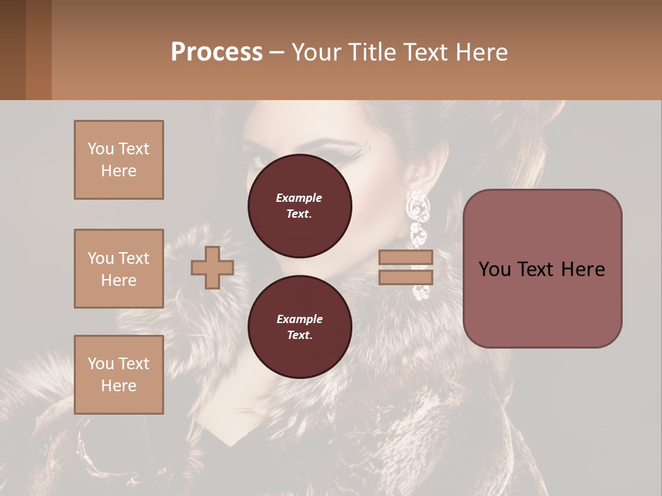 A Woman In A Fur Coat With A Red Lipstick PowerPoint Template