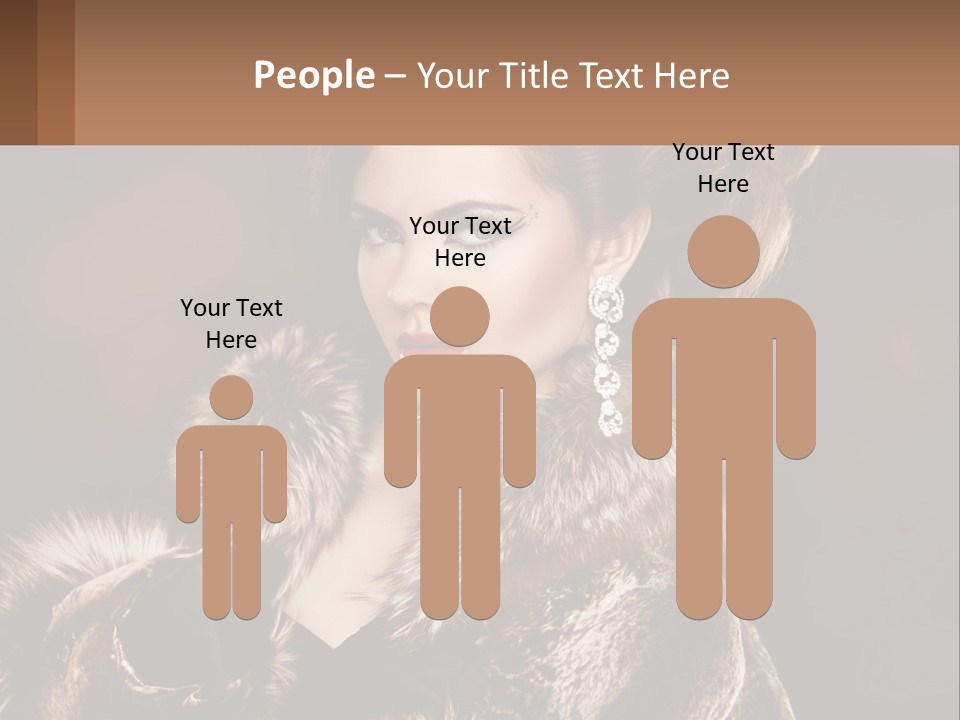 A Woman In A Fur Coat With A Red Lipstick PowerPoint Template