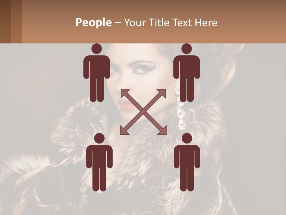 A Woman In A Fur Coat With A Red Lipstick PowerPoint Template