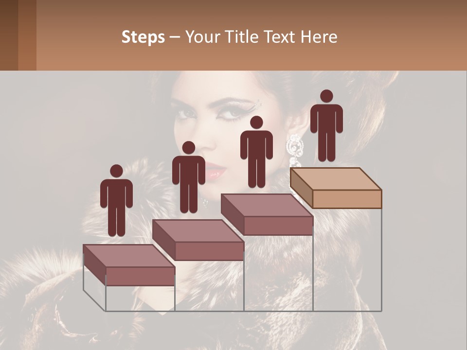 A Woman In A Fur Coat With A Red Lipstick PowerPoint Template