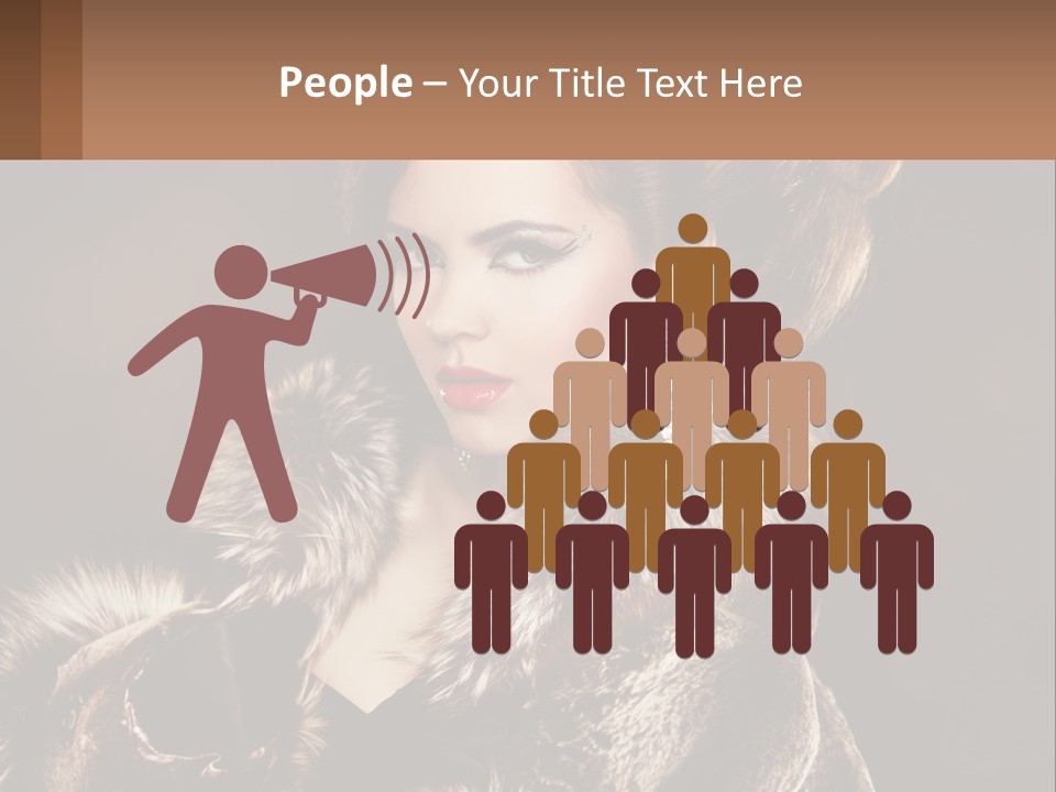 A Woman In A Fur Coat With A Red Lipstick PowerPoint Template