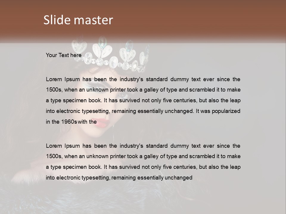 A Beautiful Woman Wearing A Tiara Powerpoint Template PowerPoint Template