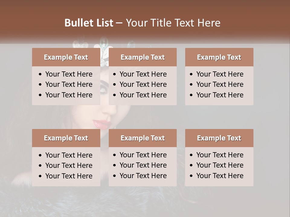 A Beautiful Woman Wearing A Tiara Powerpoint Template PowerPoint Template