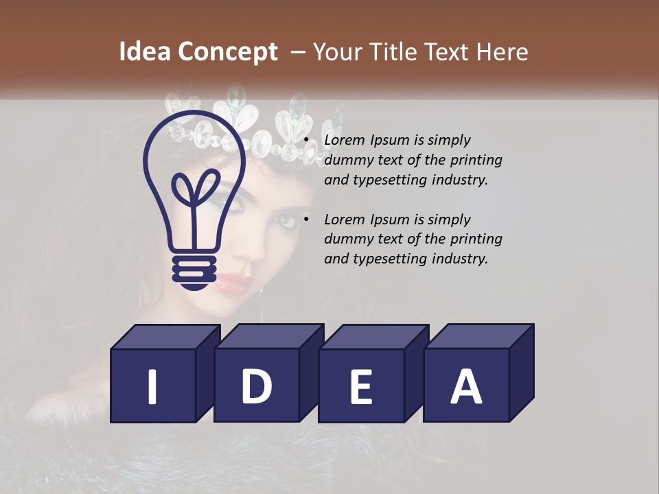 A Beautiful Woman Wearing A Tiara Powerpoint Template PowerPoint Template