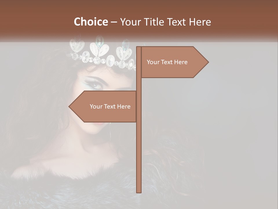 A Beautiful Woman Wearing A Tiara Powerpoint Template PowerPoint Template