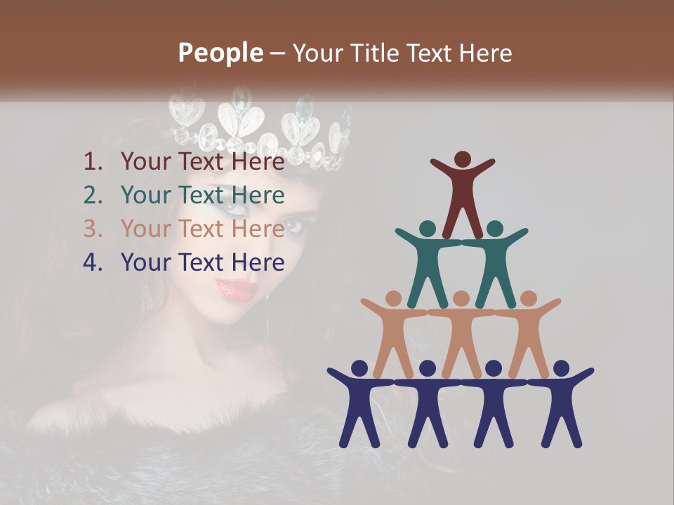 A Beautiful Woman Wearing A Tiara Powerpoint Template PowerPoint Template