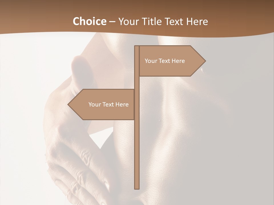 A Man With No Shirt Holding His Hand On His Chest PowerPoint Template