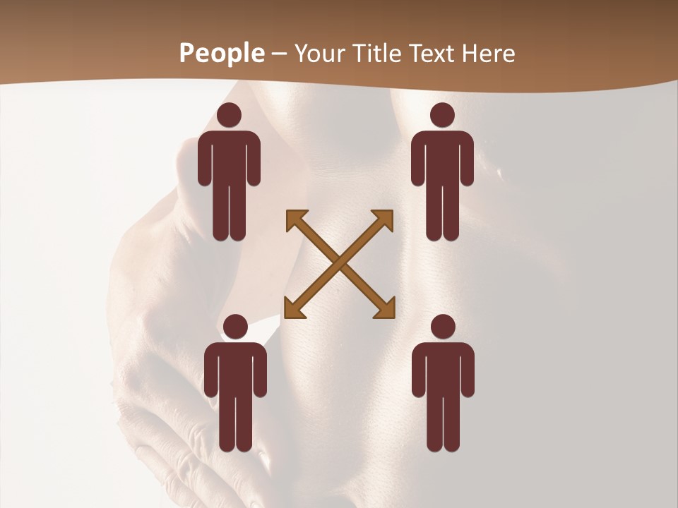 A Man With No Shirt Holding His Hand On His Chest PowerPoint Template