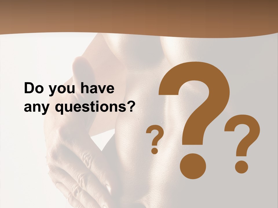 A Man With No Shirt Holding His Hand On His Chest PowerPoint Template