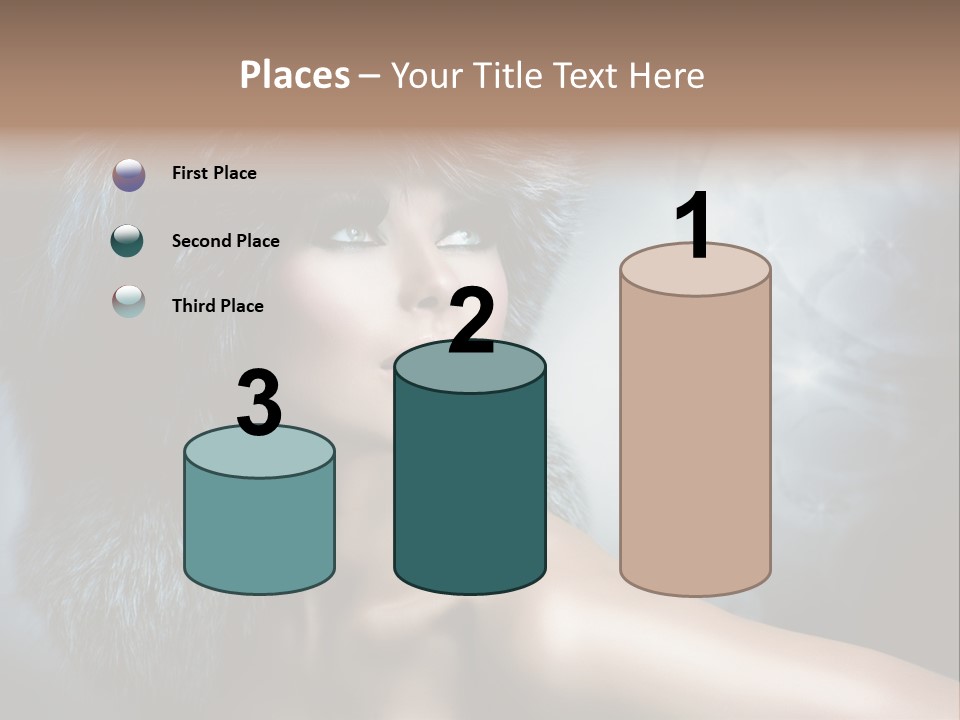 A Woman Wearing A Fur Hat Powerpoint Template PowerPoint Template