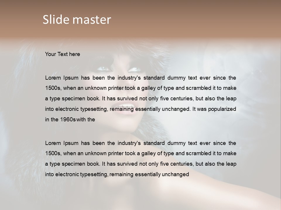 A Woman Wearing A Fur Hat Powerpoint Template PowerPoint Template