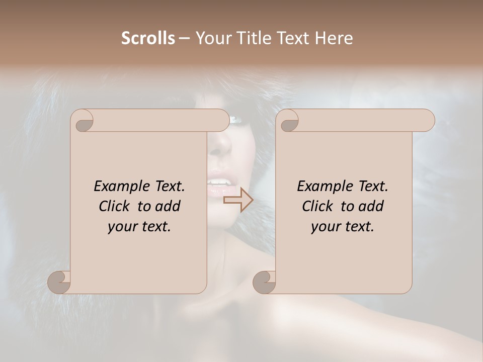 A Woman Wearing A Fur Hat Powerpoint Template PowerPoint Template