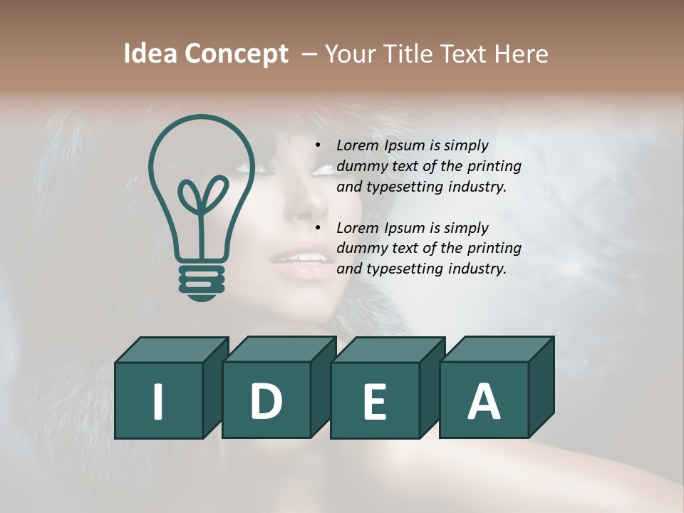 A Woman Wearing A Fur Hat Powerpoint Template PowerPoint Template