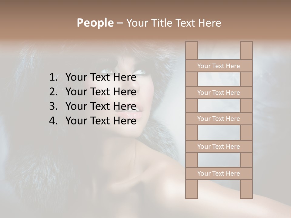 A Woman Wearing A Fur Hat Powerpoint Template PowerPoint Template