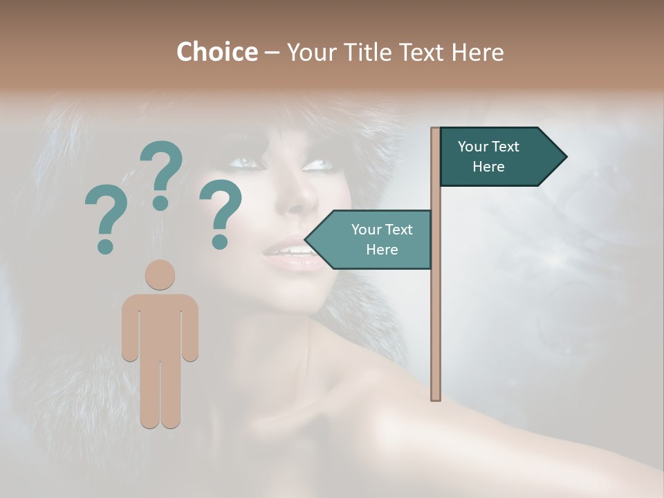 A Woman Wearing A Fur Hat Powerpoint Template PowerPoint Template