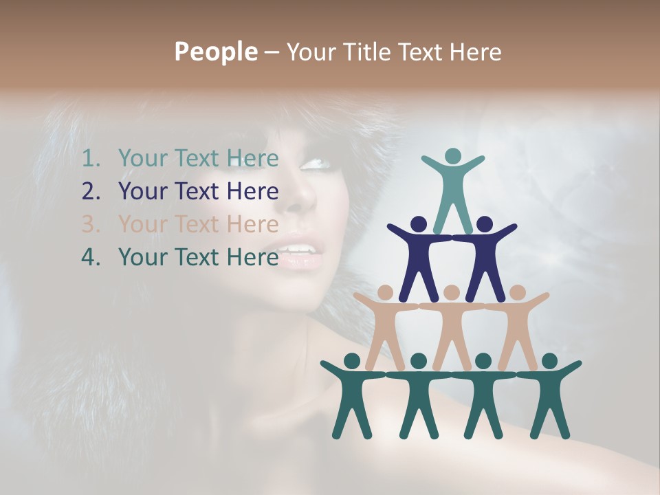 A Woman Wearing A Fur Hat Powerpoint Template PowerPoint Template