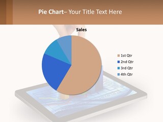 A Person Touching A Tablet With A Bar Chart On It PowerPoint Template