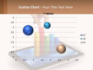 A Person Touching A Tablet With A Bar Chart On It PowerPoint Template