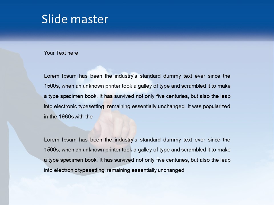 A Man In A Suit Pointing At A Cloud PowerPoint Template