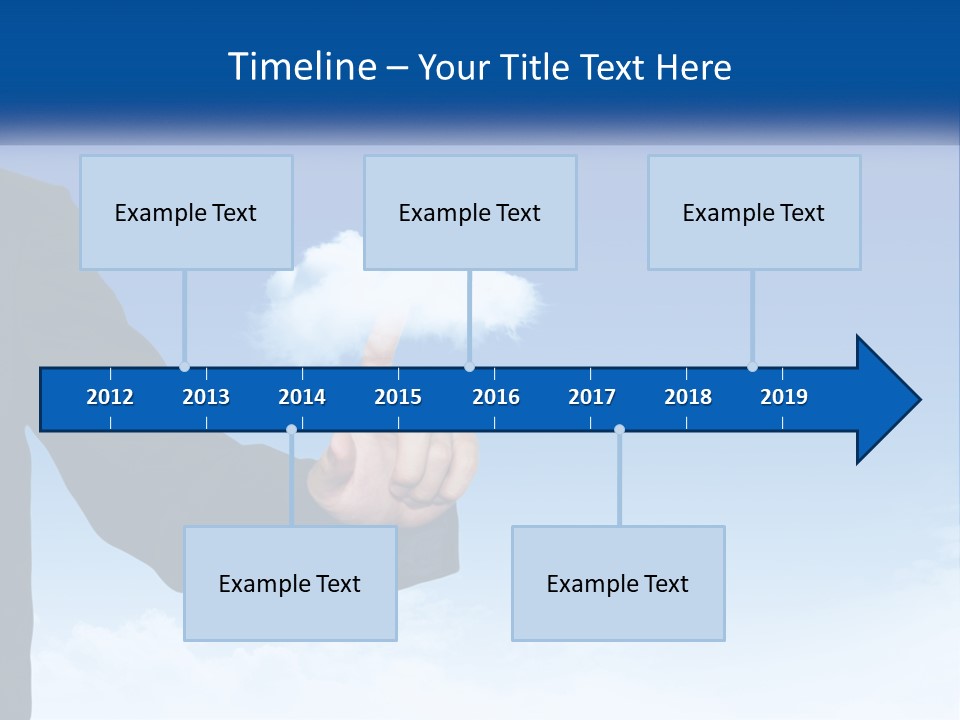 A Man In A Suit Pointing At A Cloud PowerPoint Template