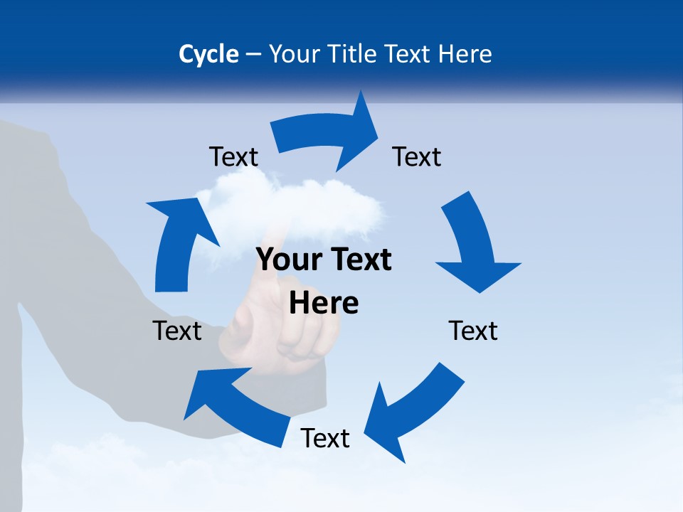 A Man In A Suit Pointing At A Cloud PowerPoint Template