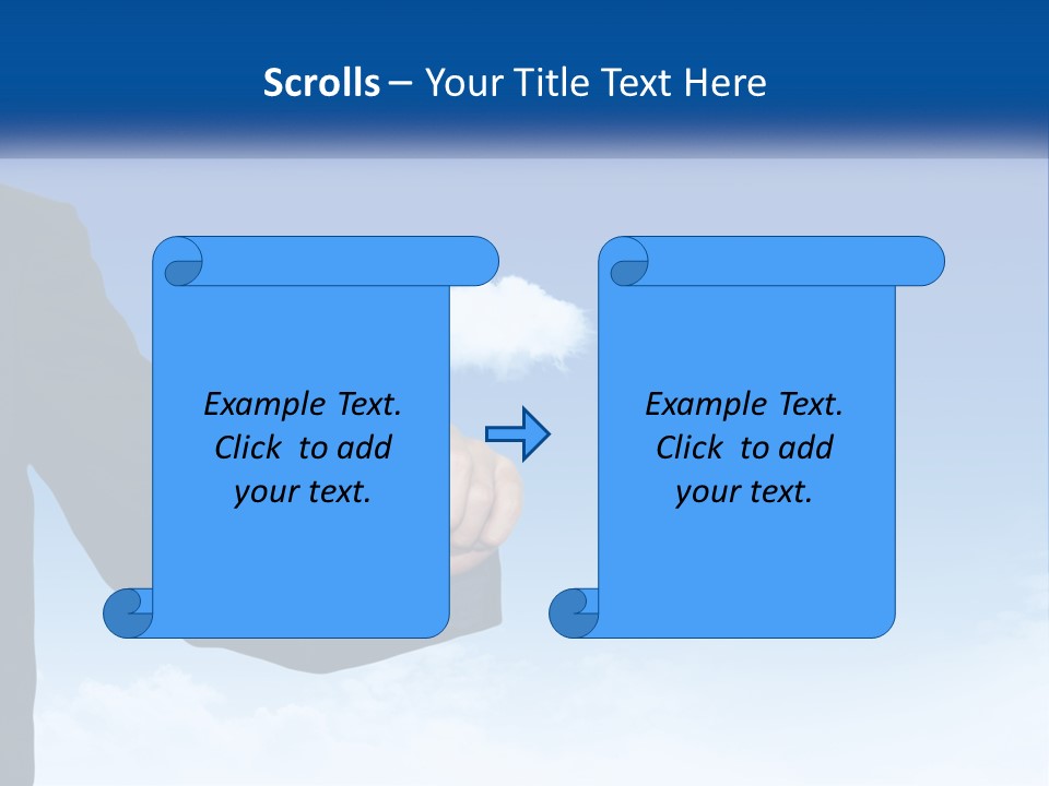 A Man In A Suit Pointing At A Cloud PowerPoint Template