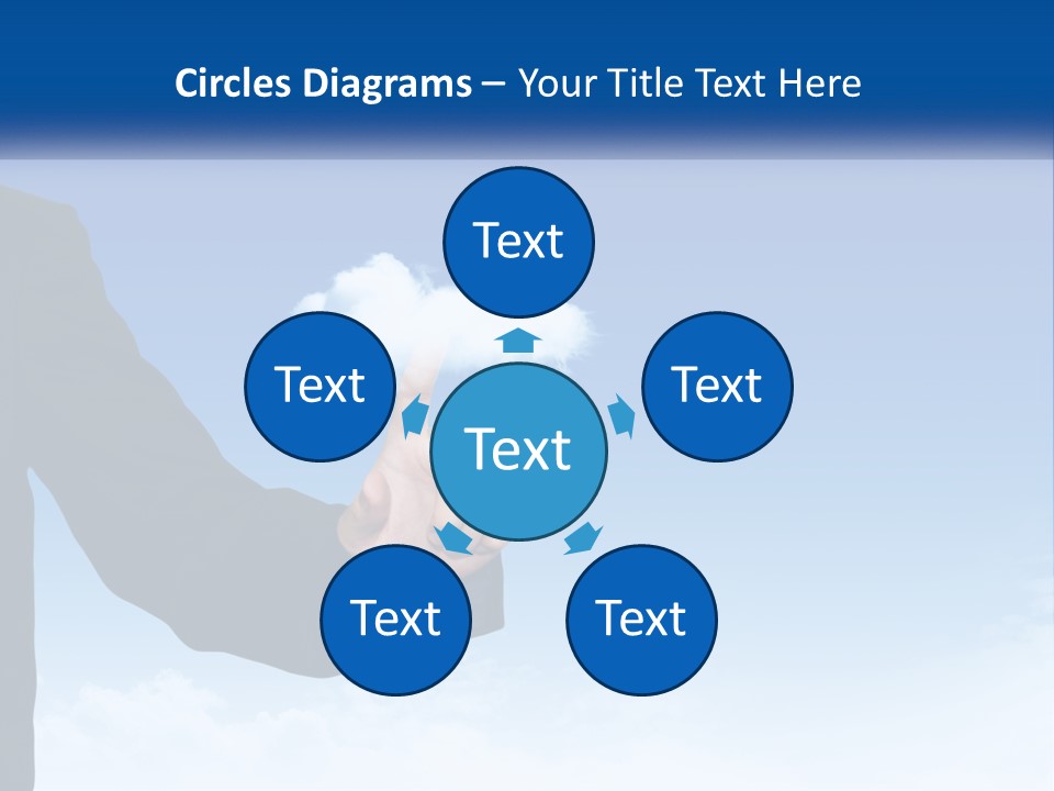 A Man In A Suit Pointing At A Cloud PowerPoint Template