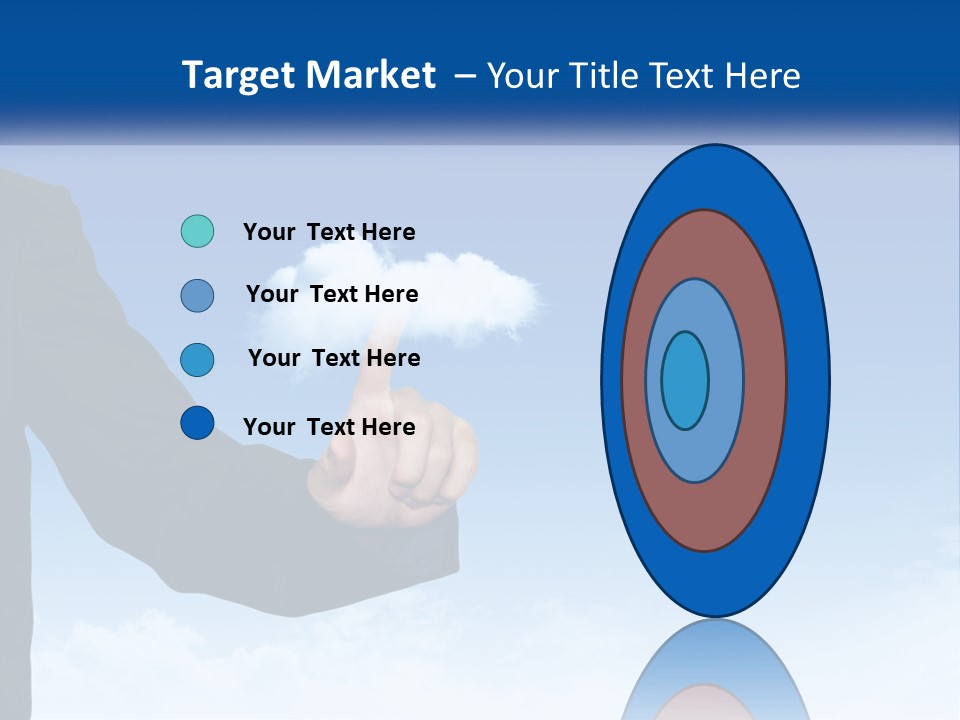 A Man In A Suit Pointing At A Cloud PowerPoint Template