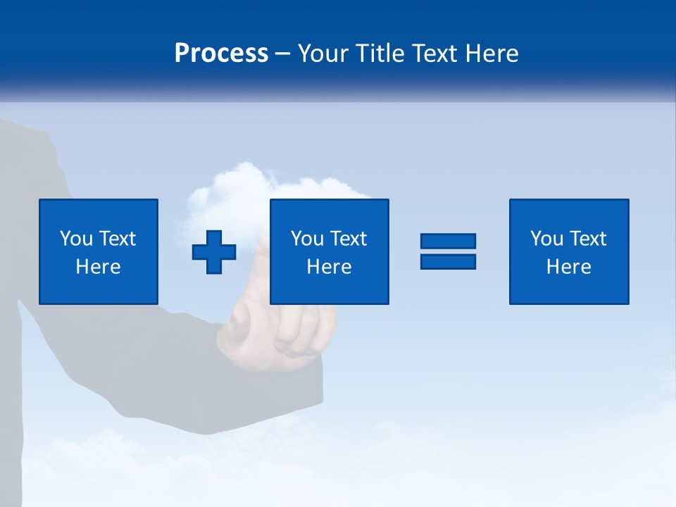 A Man In A Suit Pointing At A Cloud PowerPoint Template